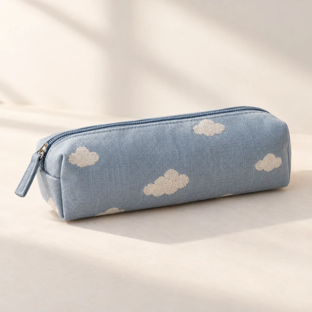Cloud Fold Pencil Pouch in Blue